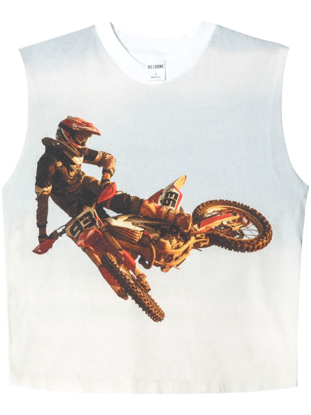 RE/DONE Baby Muscle Motocross-print top - White von RE/DONE