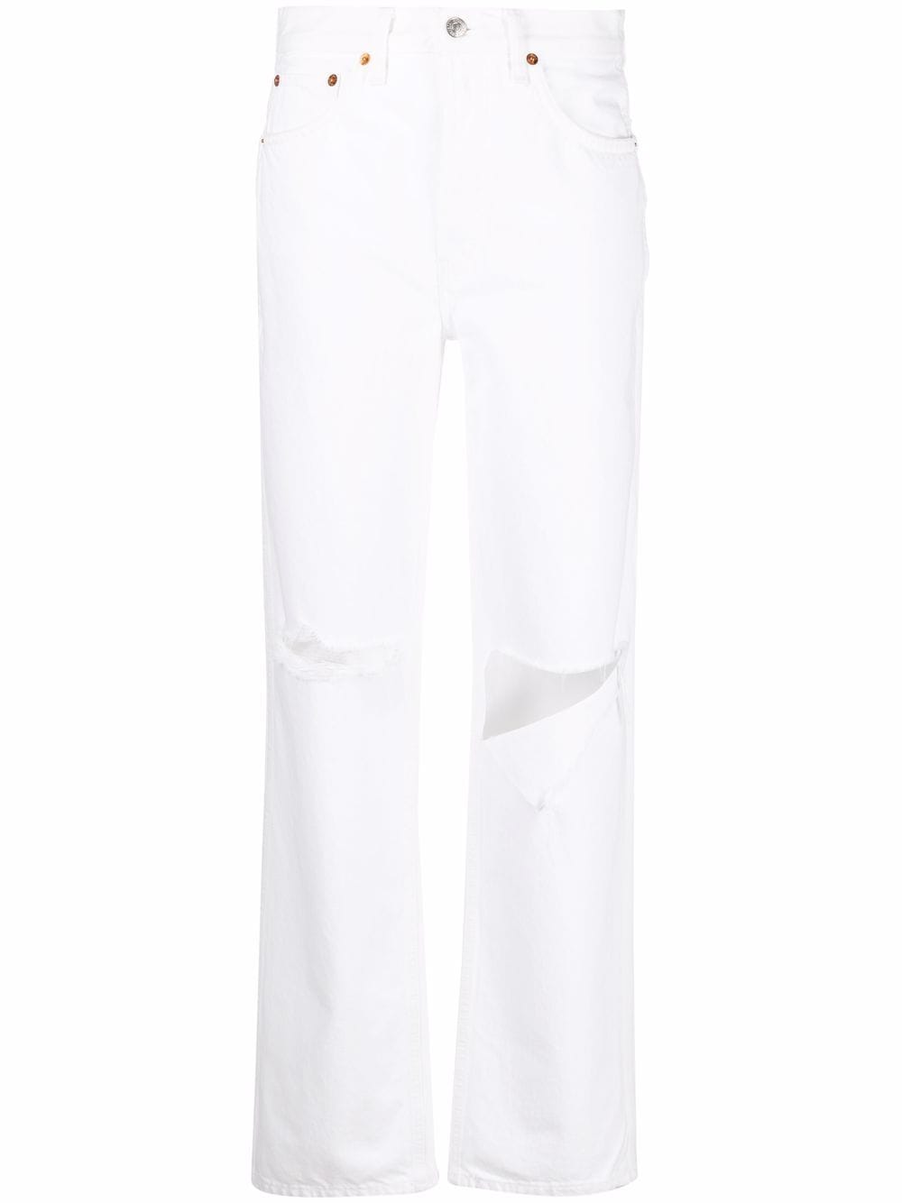 RE/DONE Pipe high-waist straight jeans - White von RE/DONE