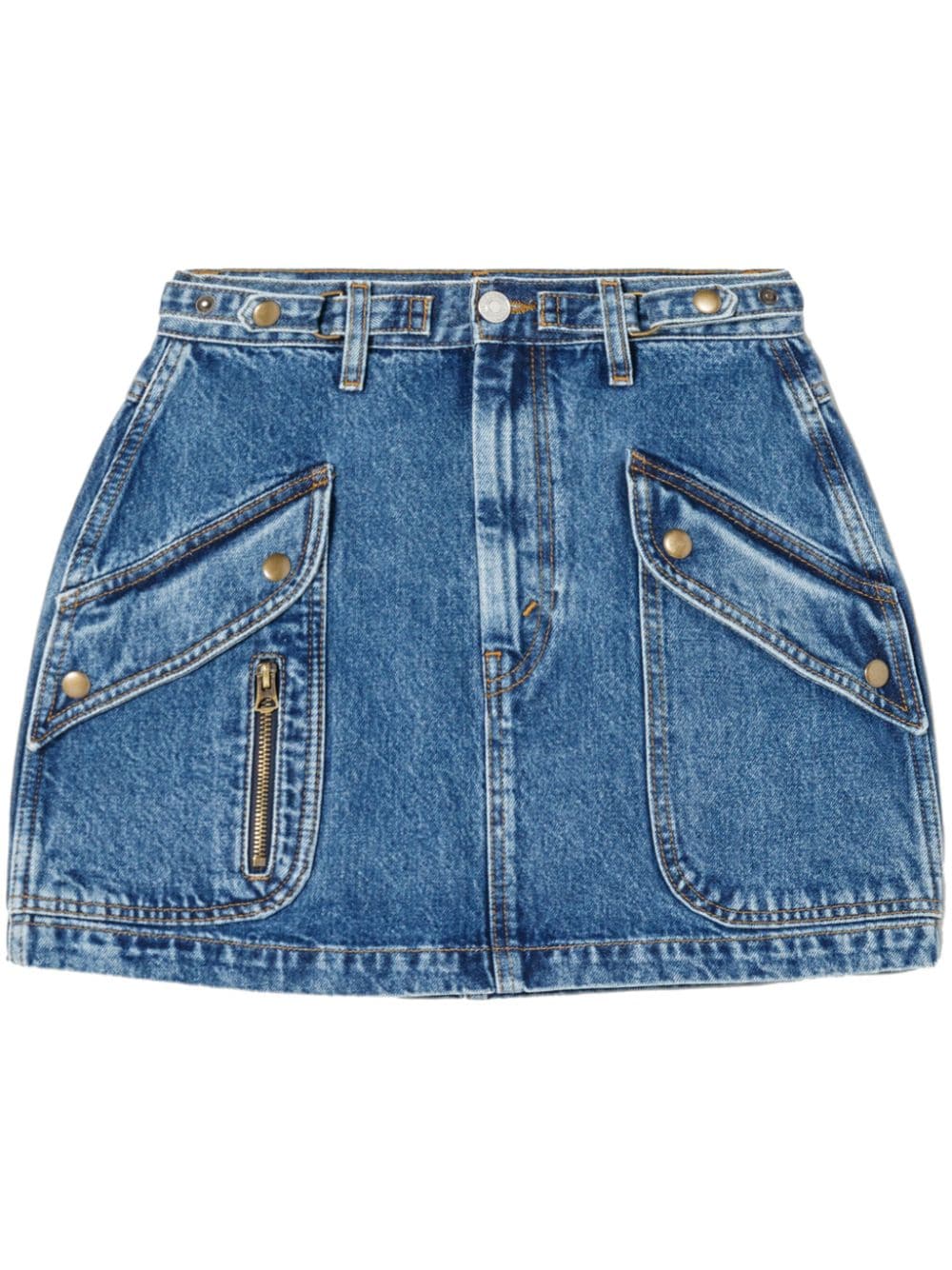 RE/DONE Racer denim miniskirt - Blue von RE/DONE