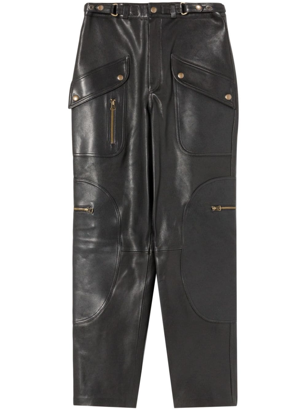 RE/DONE Racer leather tapered trousers - Black von RE/DONE