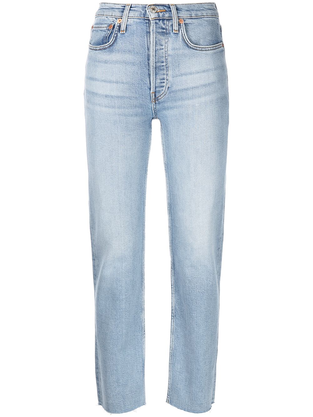 RE/DONE Stove Pipe high-rise straight jeans - Blue von RE/DONE