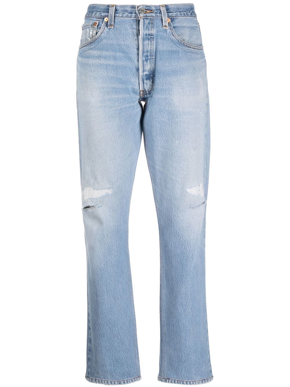 RE/DONE distressed straight-leg jeans - Blue von RE/DONE