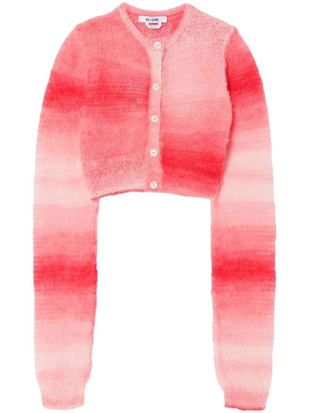 RE/DONE gradient-effect cropped cardigan - Red von RE/DONE