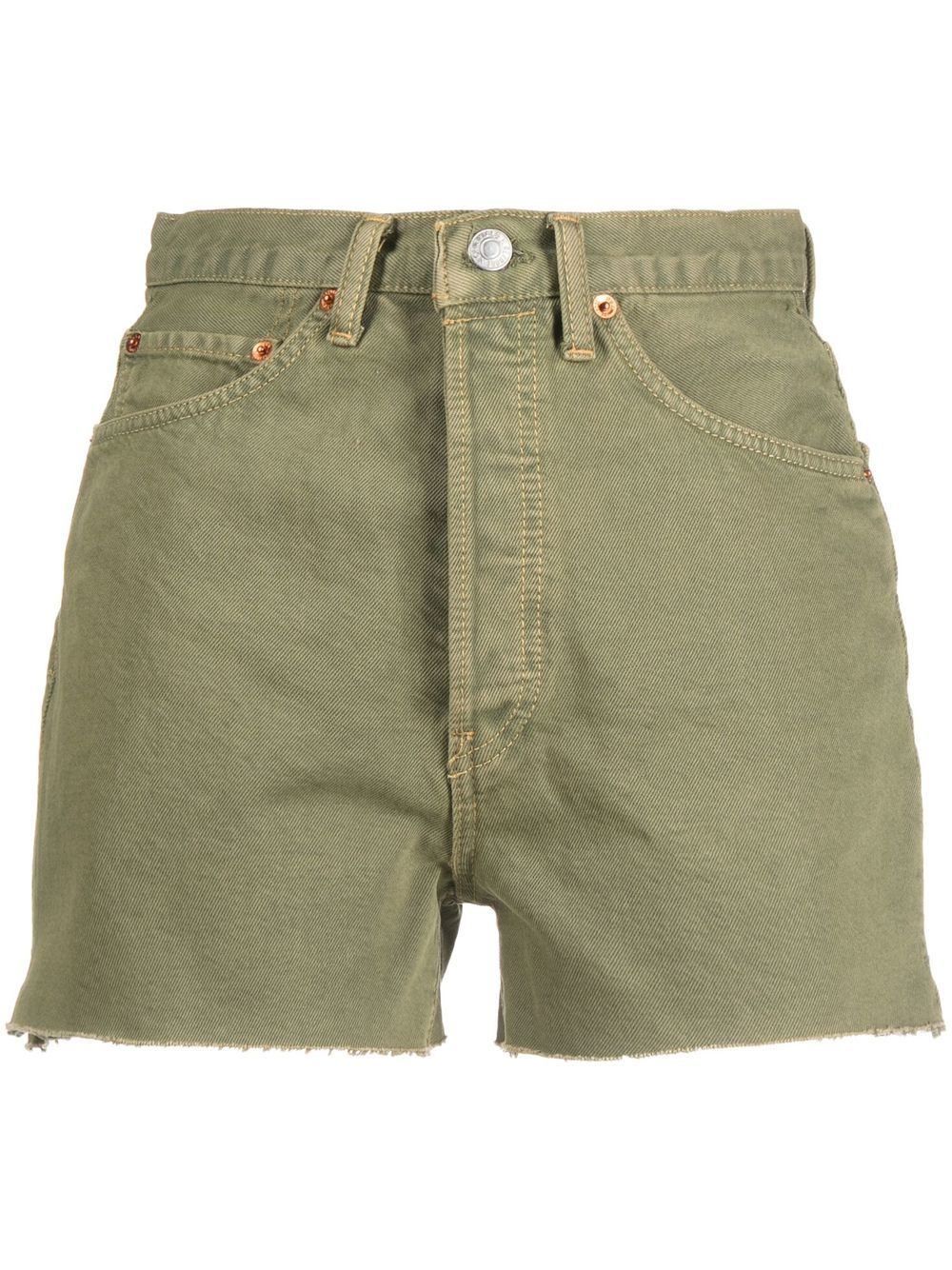 RE/DONE mid-rise cut-off shorts - Green von RE/DONE