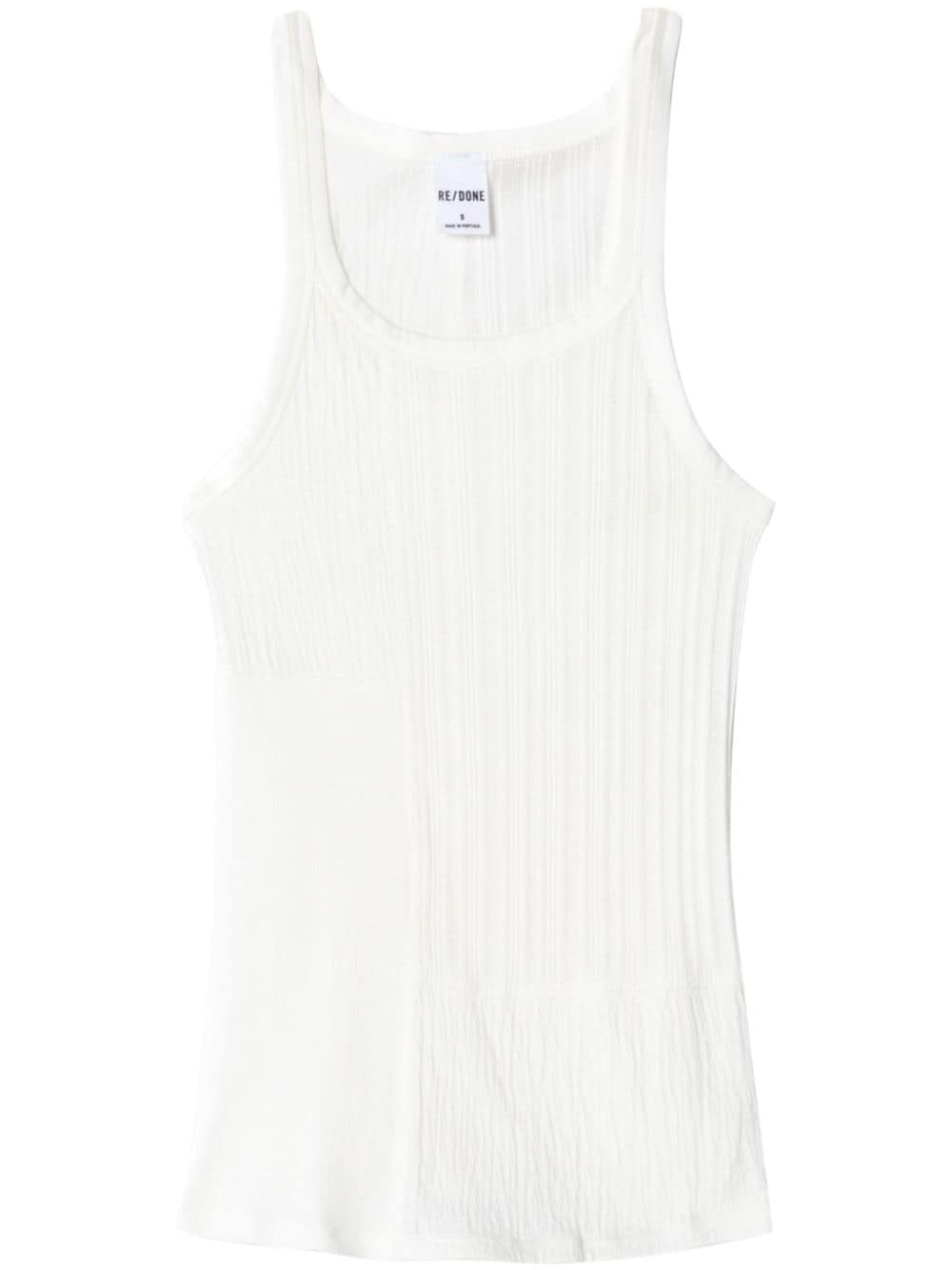 RE/DONE mixed-panel ribbed tank top - White von RE/DONE