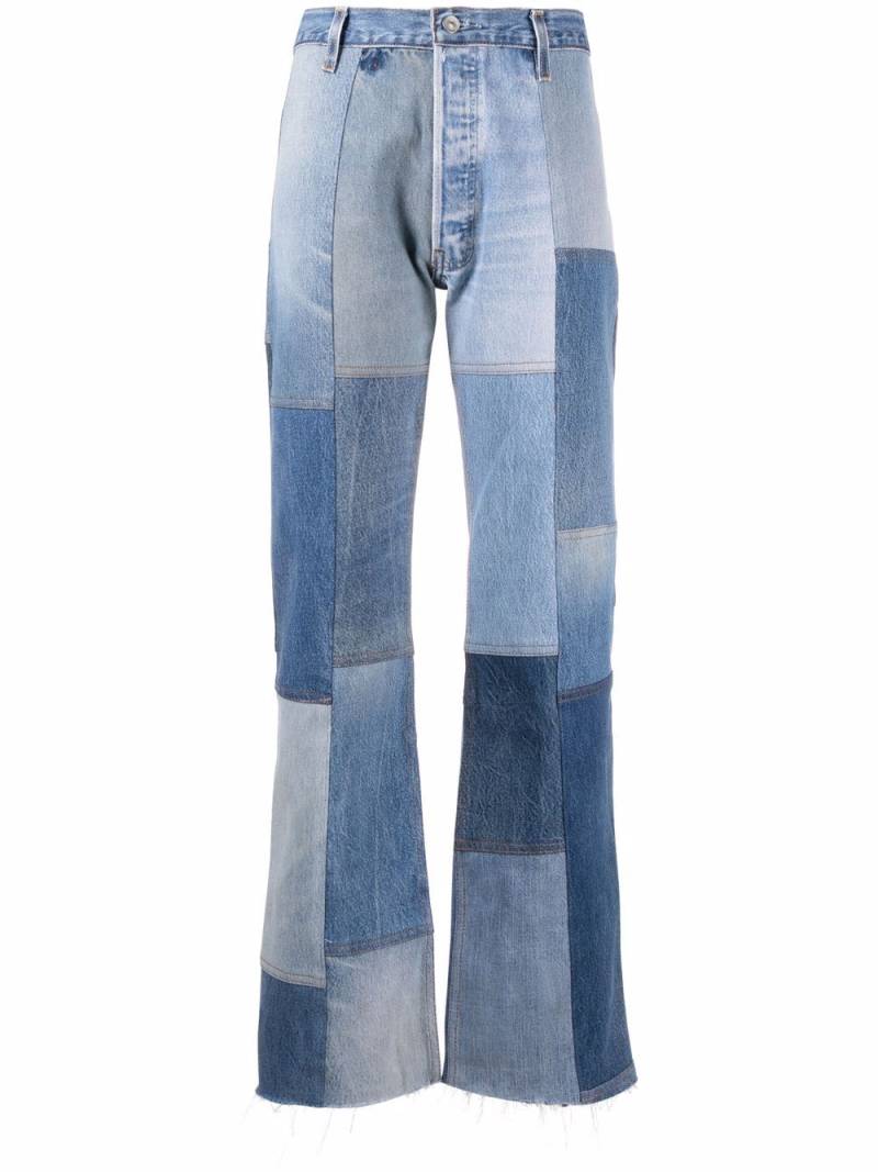 RE/DONE patchwork bootcut jeans - Blue von RE/DONE