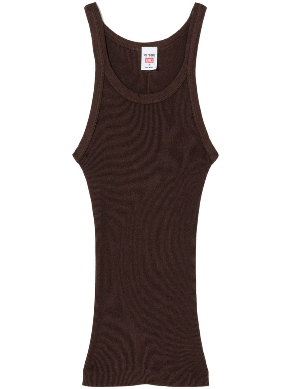 RE/DONE ribbed cotton tank top - Brown von RE/DONE