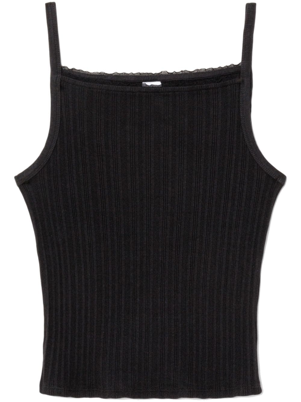 RE/DONE ribbed-knit cotton tank top - Black von RE/DONE