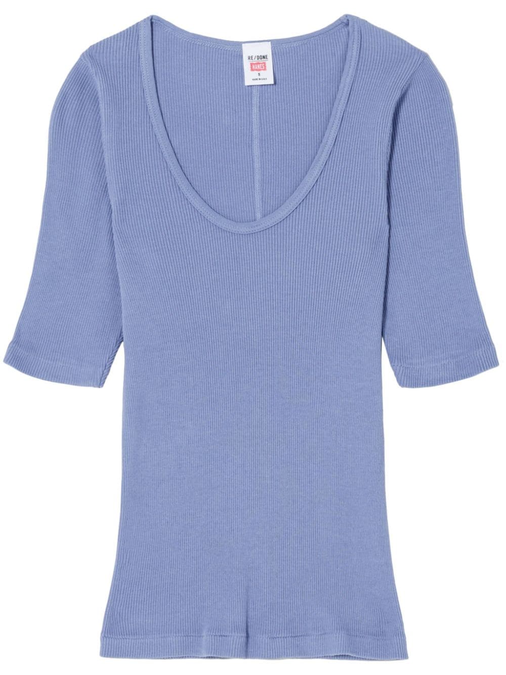 RE/DONE scoop-neck cotton T-shirt - Blue von RE/DONE