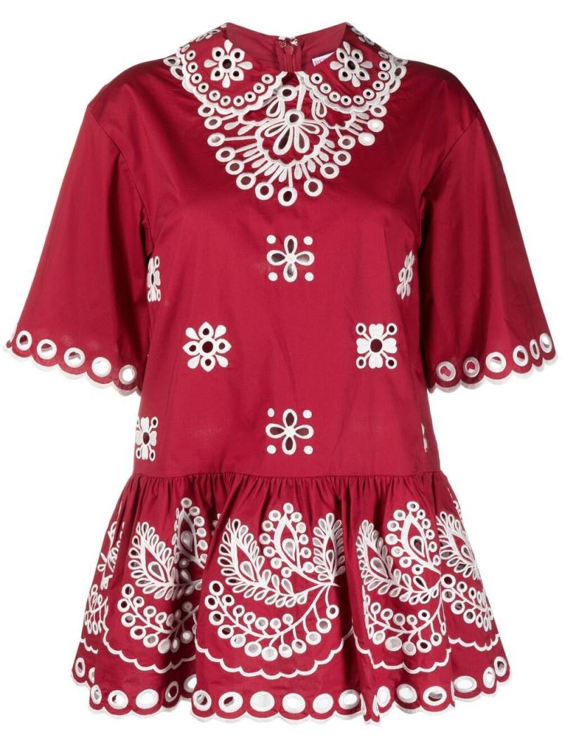 RED Valentino broderie anglaise peplum blouse von RED Valentino