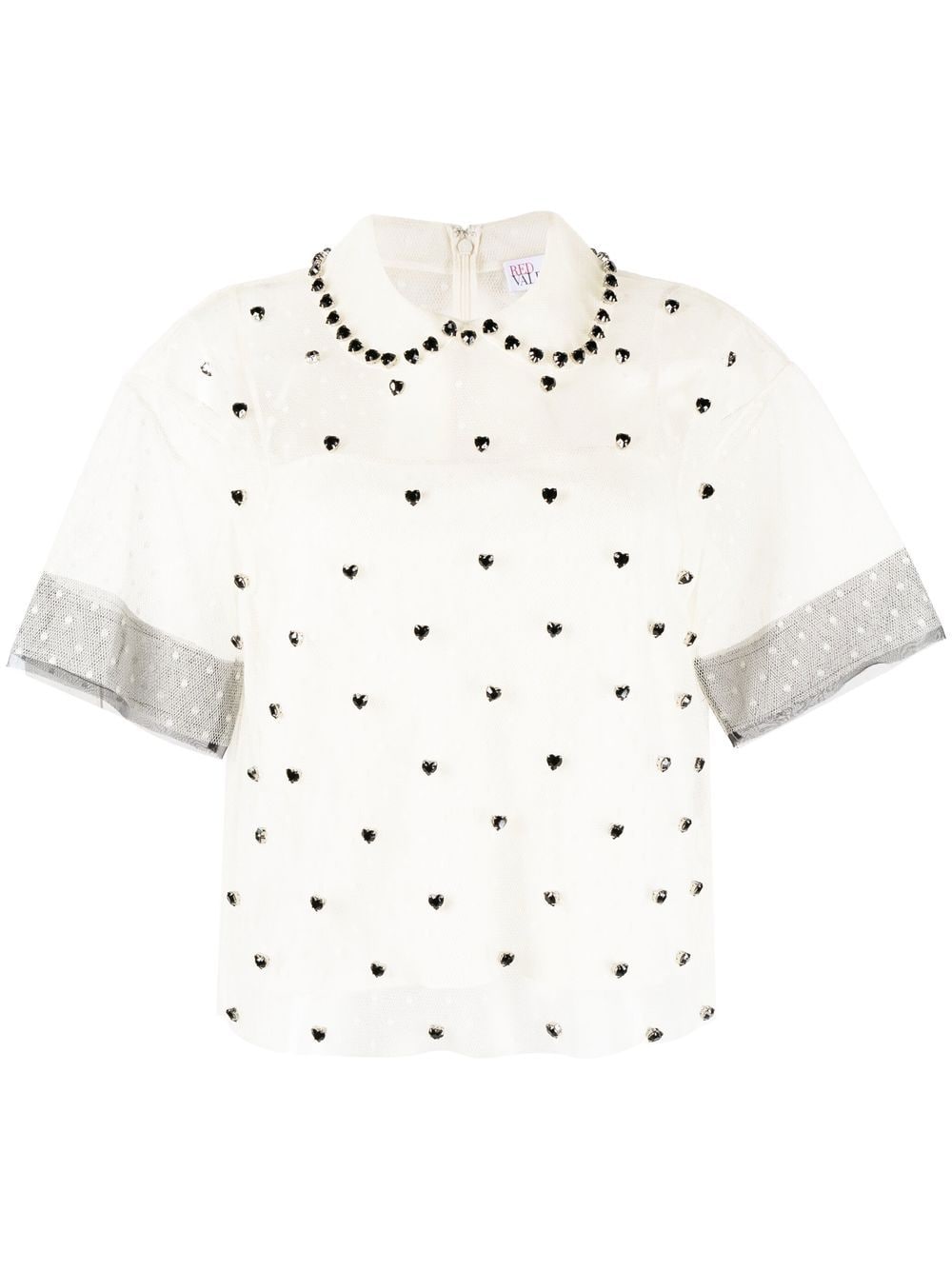 RED Valentino crystal-embellished silk blouse - Neutrals von RED Valentino