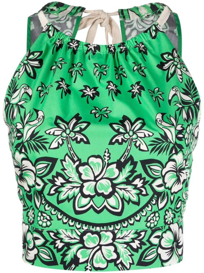 RED Valentino floral-print cropped top - Green von RED Valentino