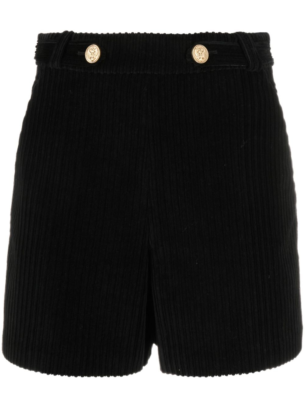 RED Valentino high-waisted corduroy cotton shorts - Black von RED Valentino