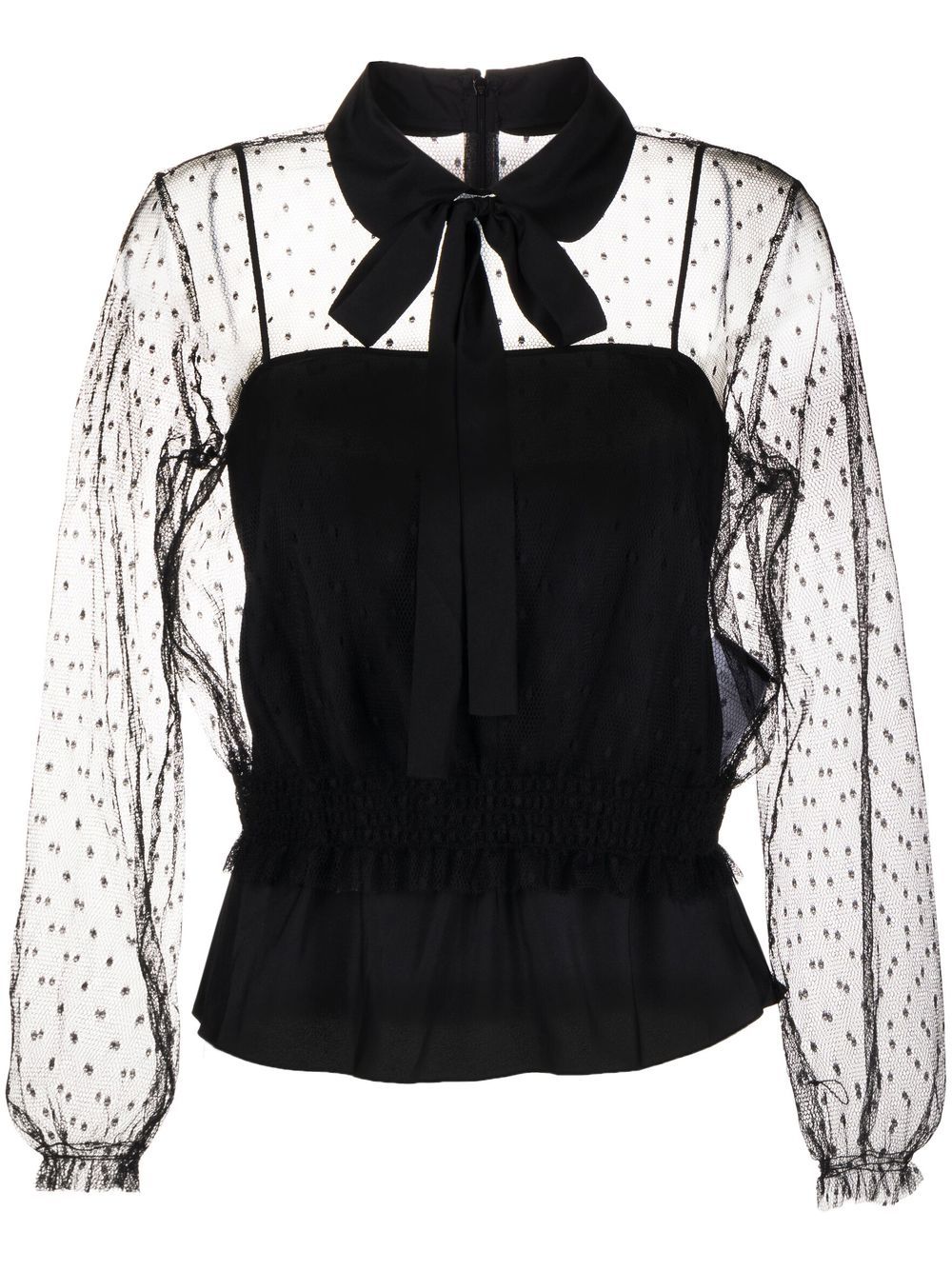 RED Valentino polka dot transparent blouse - Black von RED Valentino