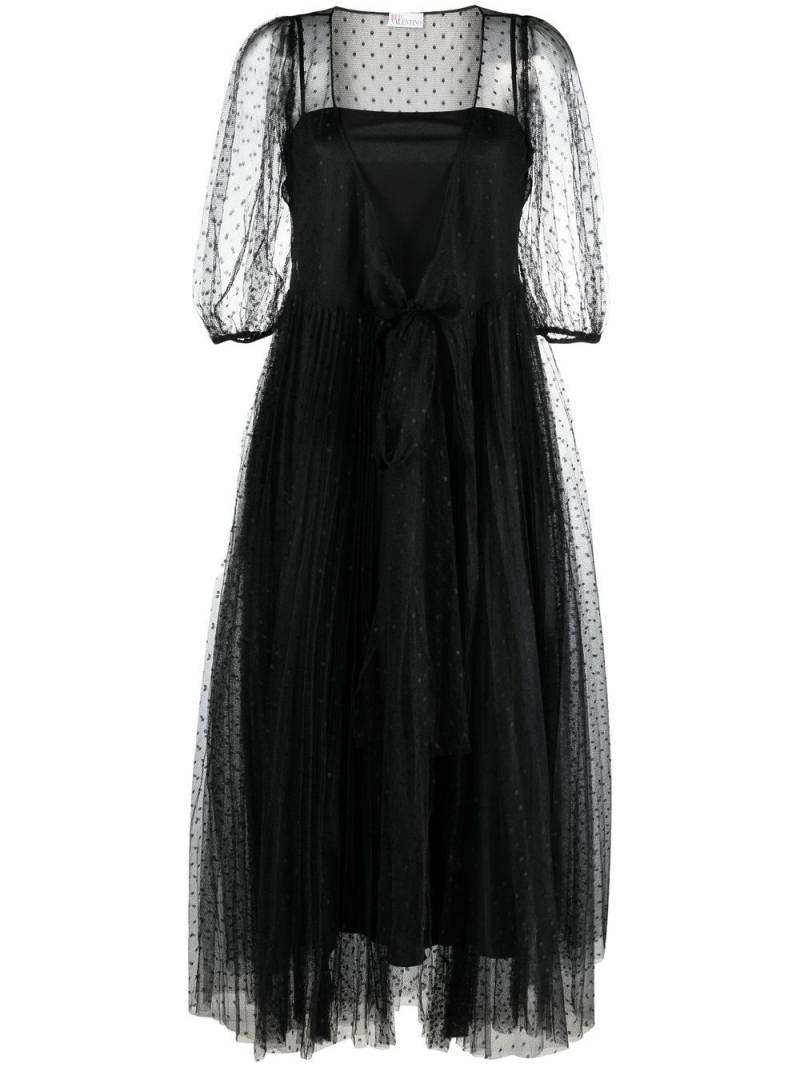 RED Valentino short-sleeved tulle midi dress - Black von RED Valentino