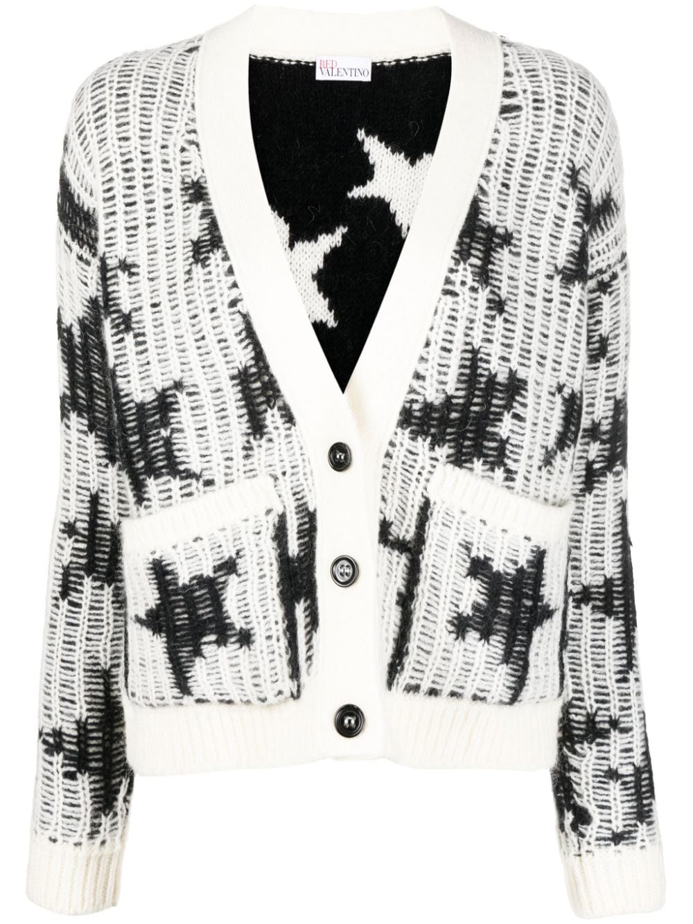 RED Valentino star intarsia-knit cardigan - White von RED Valentino