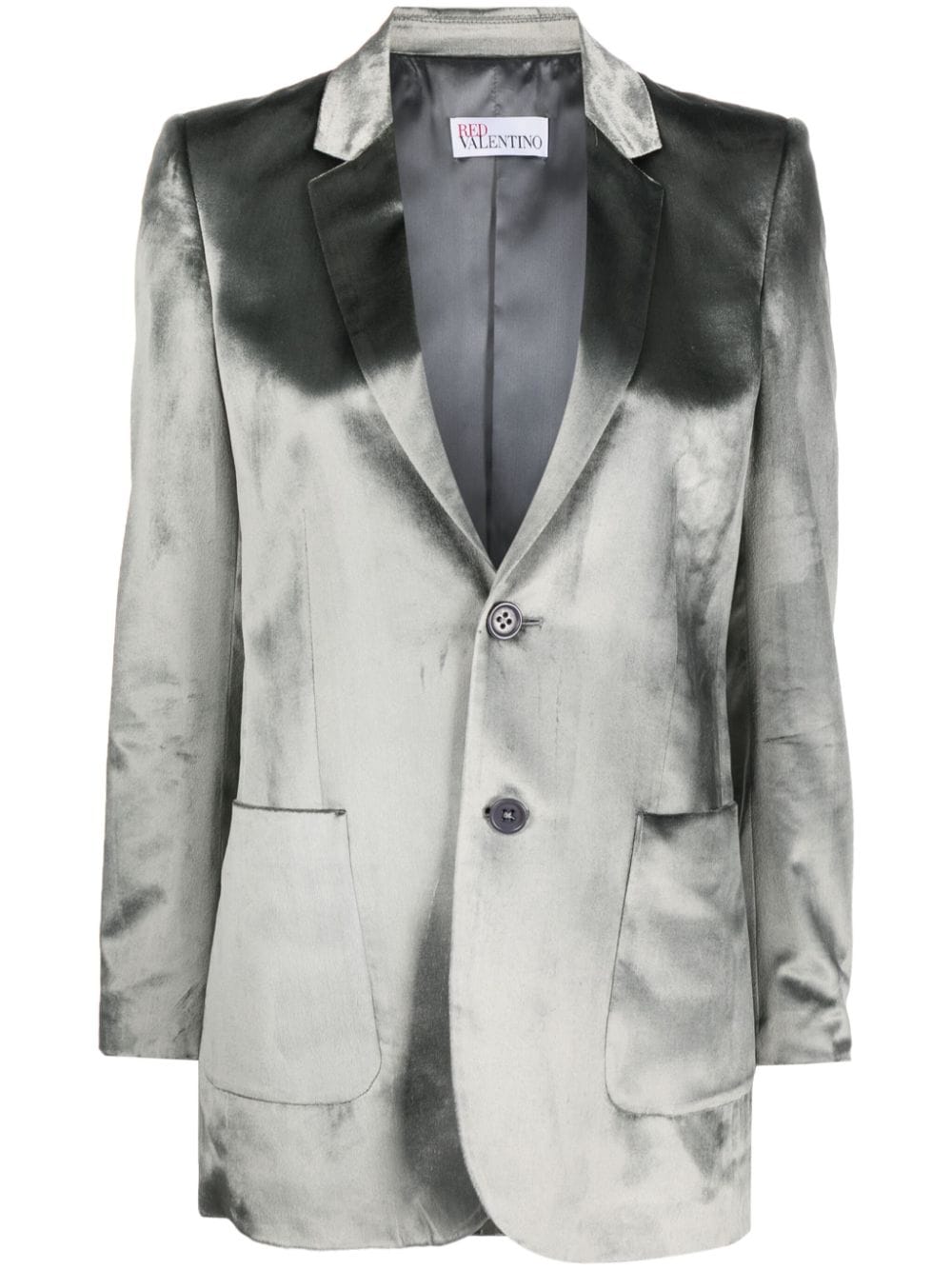 RED Valentino velvet-effect single-breasted blazer - Grey von RED Valentino