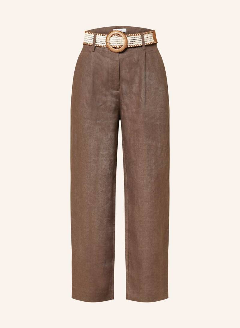 Reiss 7/8-Hose Beau Aus Leinen braun von REISS