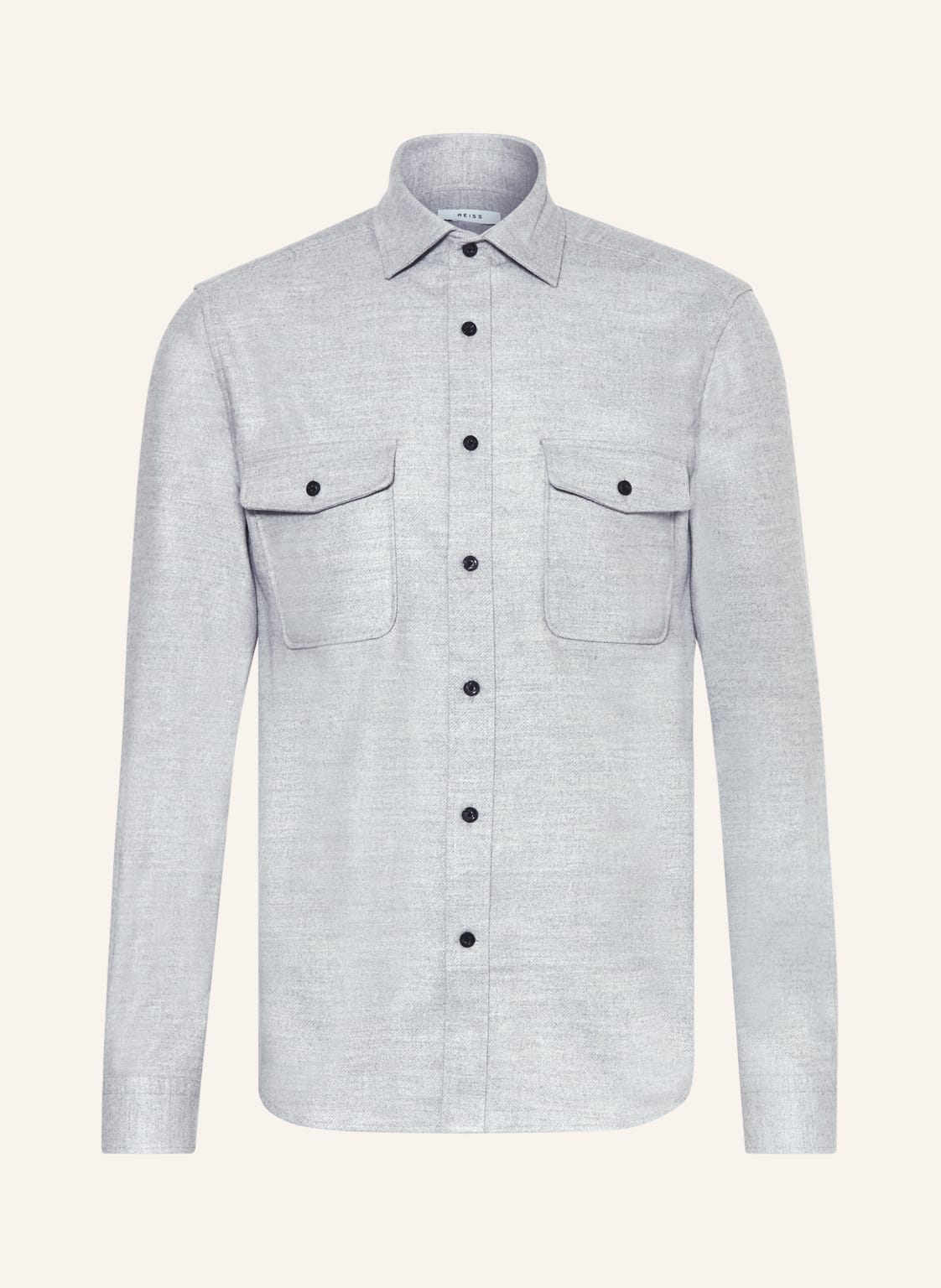 Reiss Flanellhemd Chaser Slim Fit grau von REISS