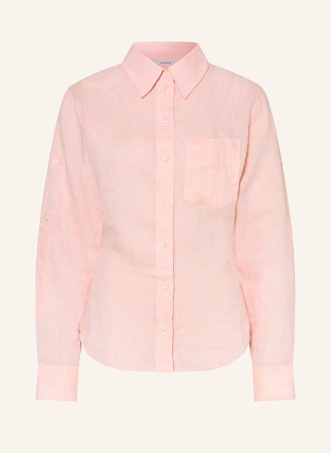 Reiss Hemdbluse Leora Aus Leinen pink von REISS