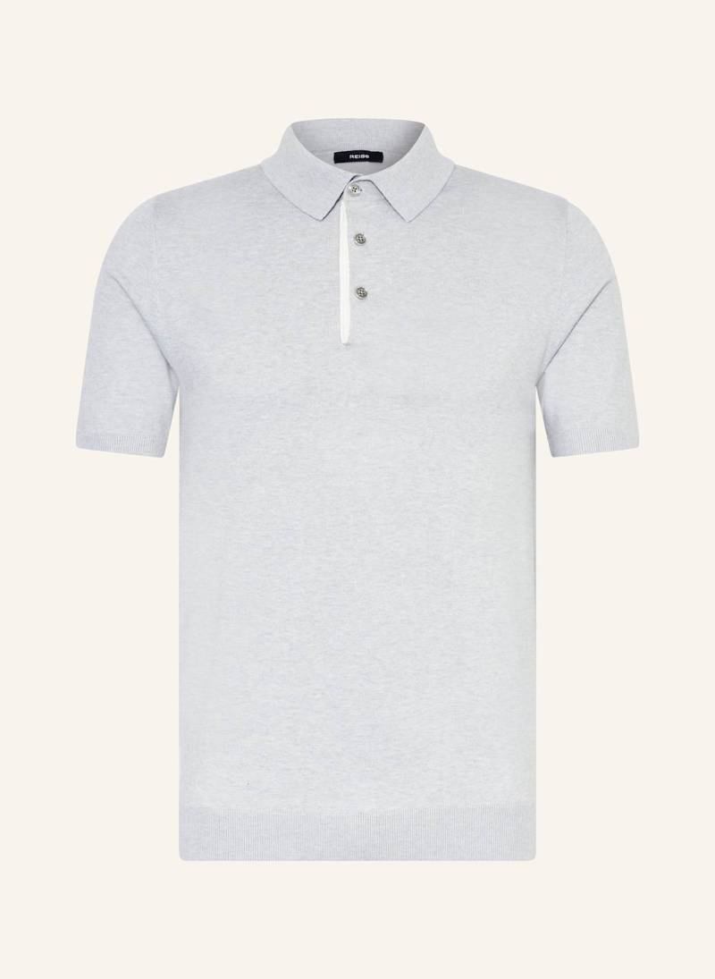 Reiss Strick-Poloshirt Finch Regular Fit grau von REISS