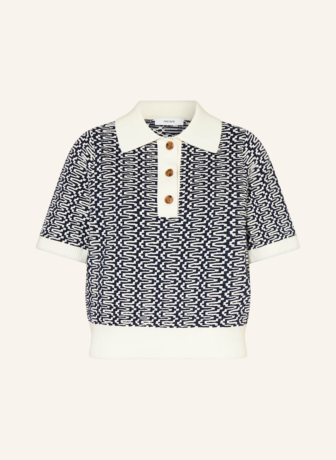 Reiss Strick-Poloshirt Jem Mit Leinen blau Reiss Strick-Poloshirt Jem Mit Leinen blau von REISS