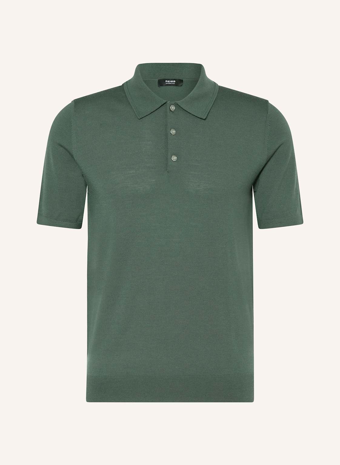 Reiss Strick-Poloshirt Manor Aus Merinowolle gruen von REISS