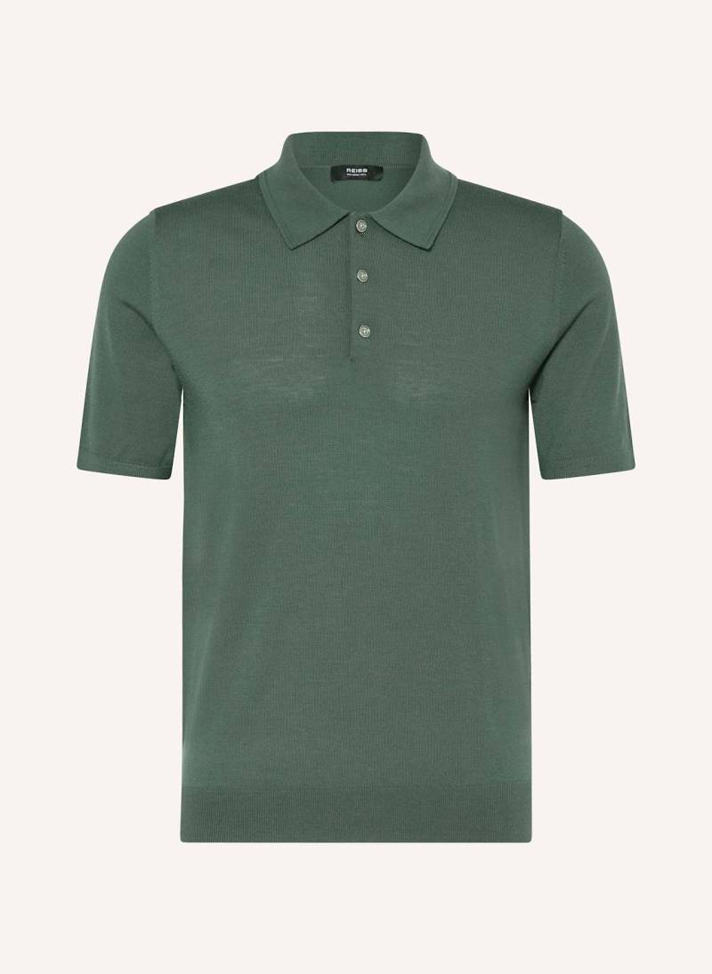 Reiss Strick-Poloshirt Manor Aus Merinowolle gruen von REISS