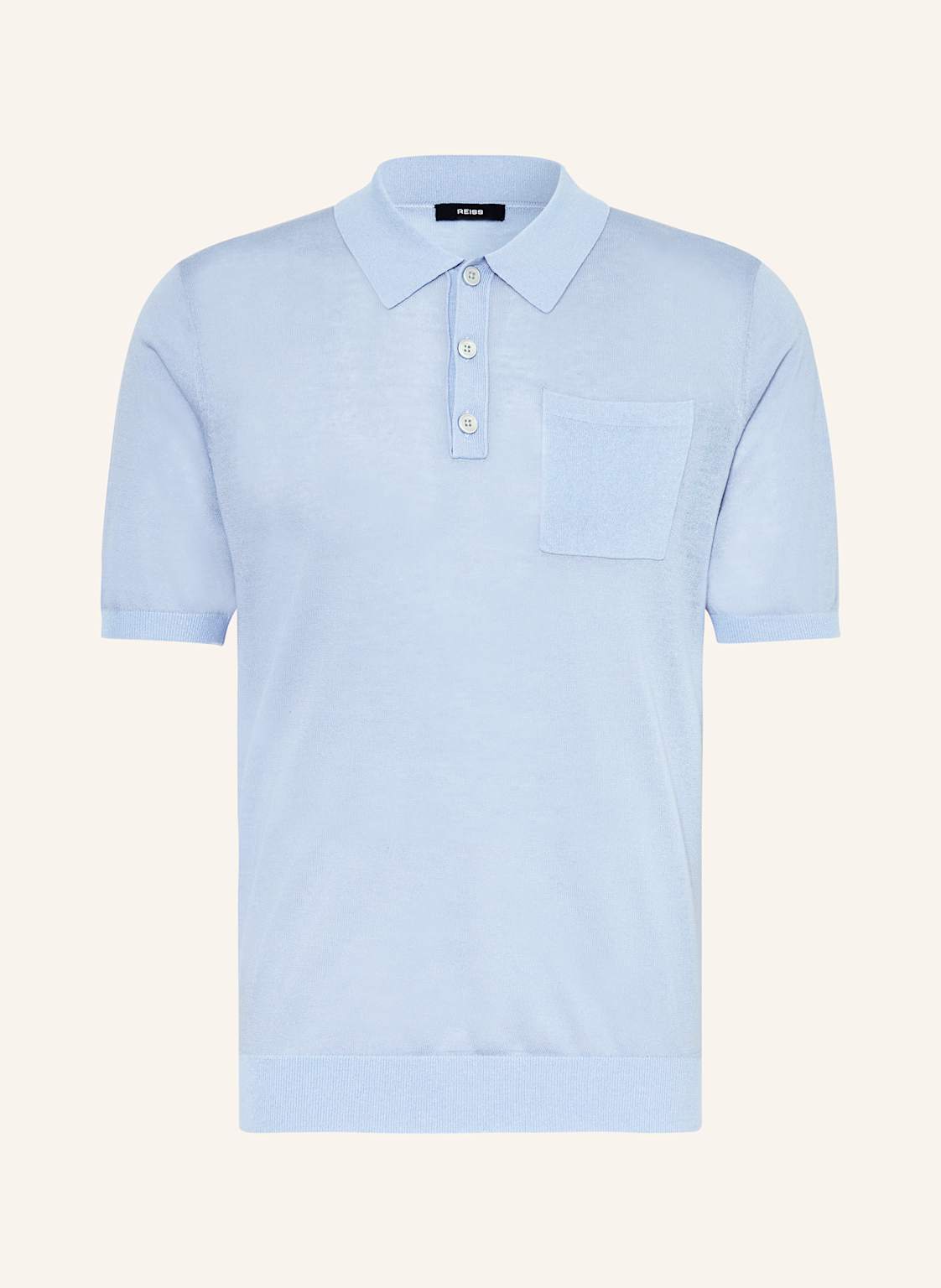 Reiss Strick-Poloshirt Nelson blau von REISS