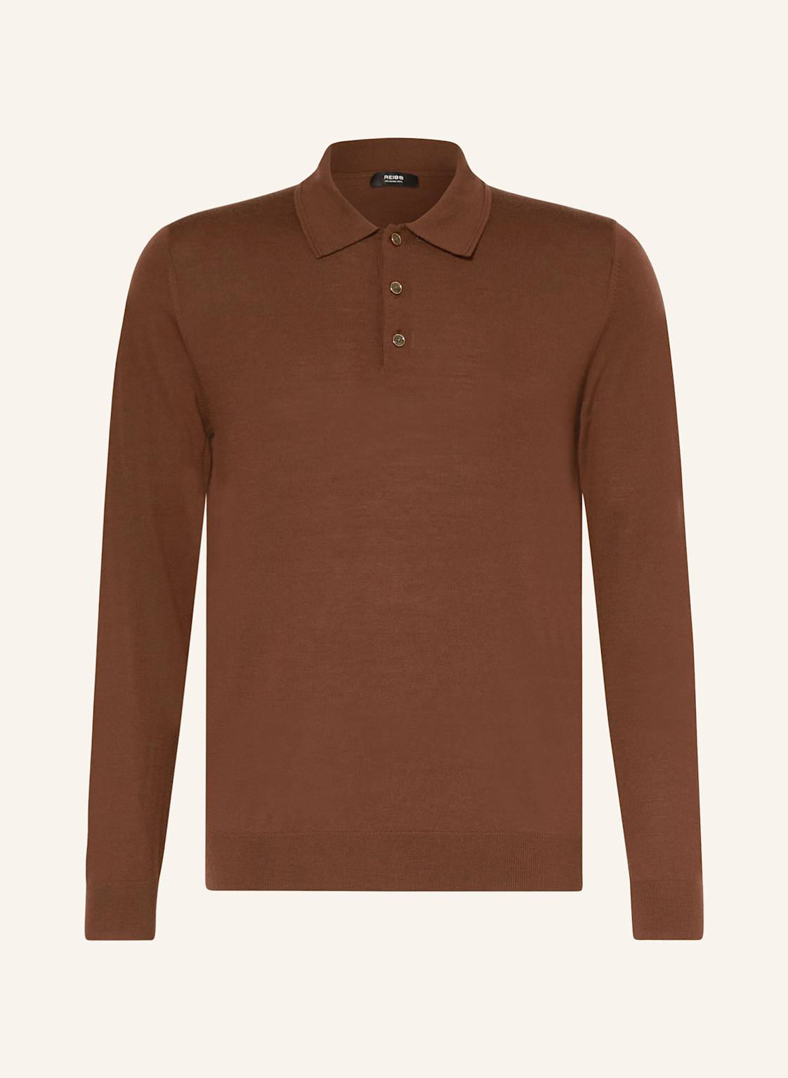 Reiss Strick-Poloshirt Trafford Aus Merinowolle braun Reiss Strick-Poloshirt Trafford Aus Merinowolle braun von REISS