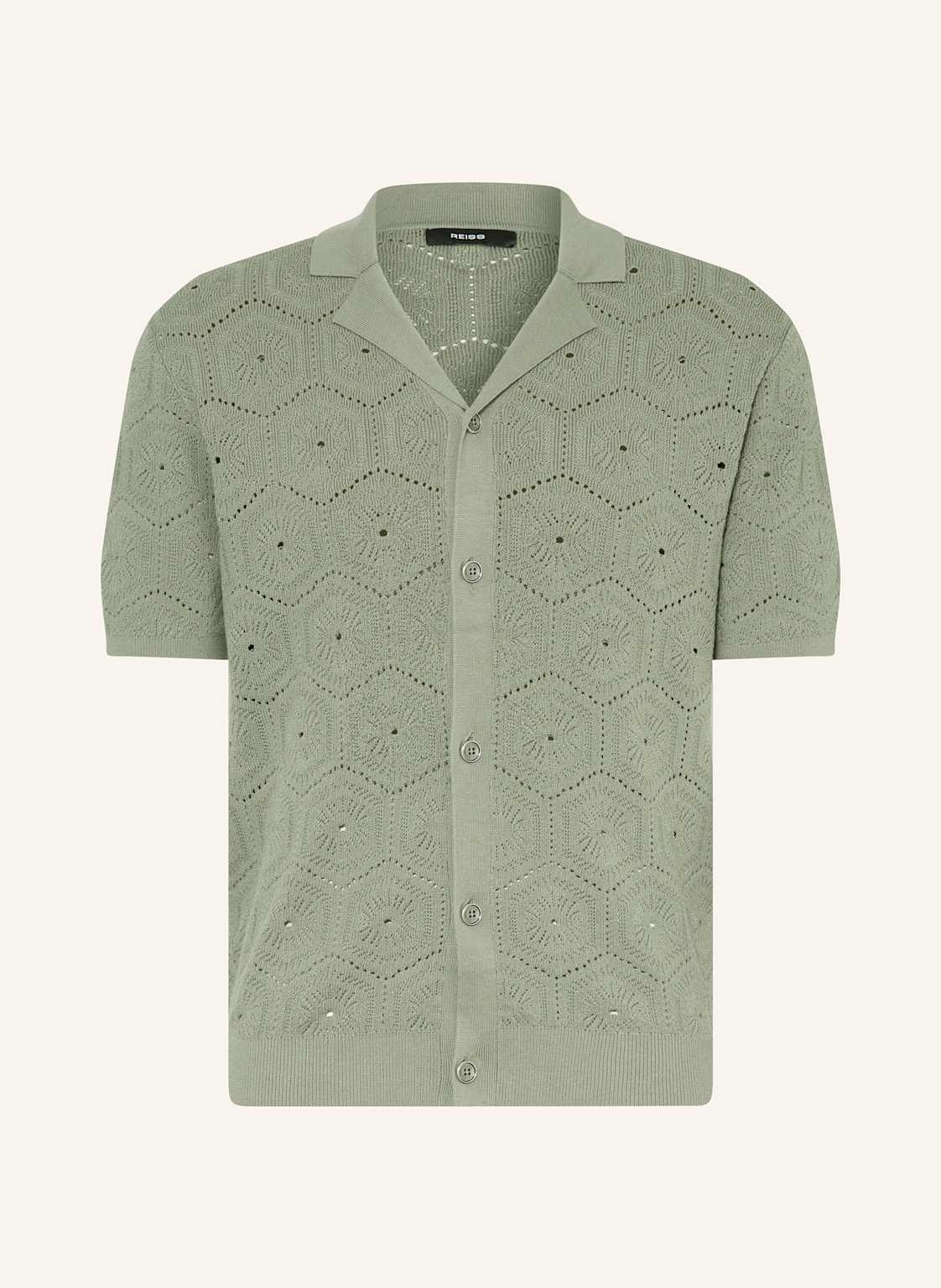 Reiss Strickhemd Royce Regular Fit gruen von REISS