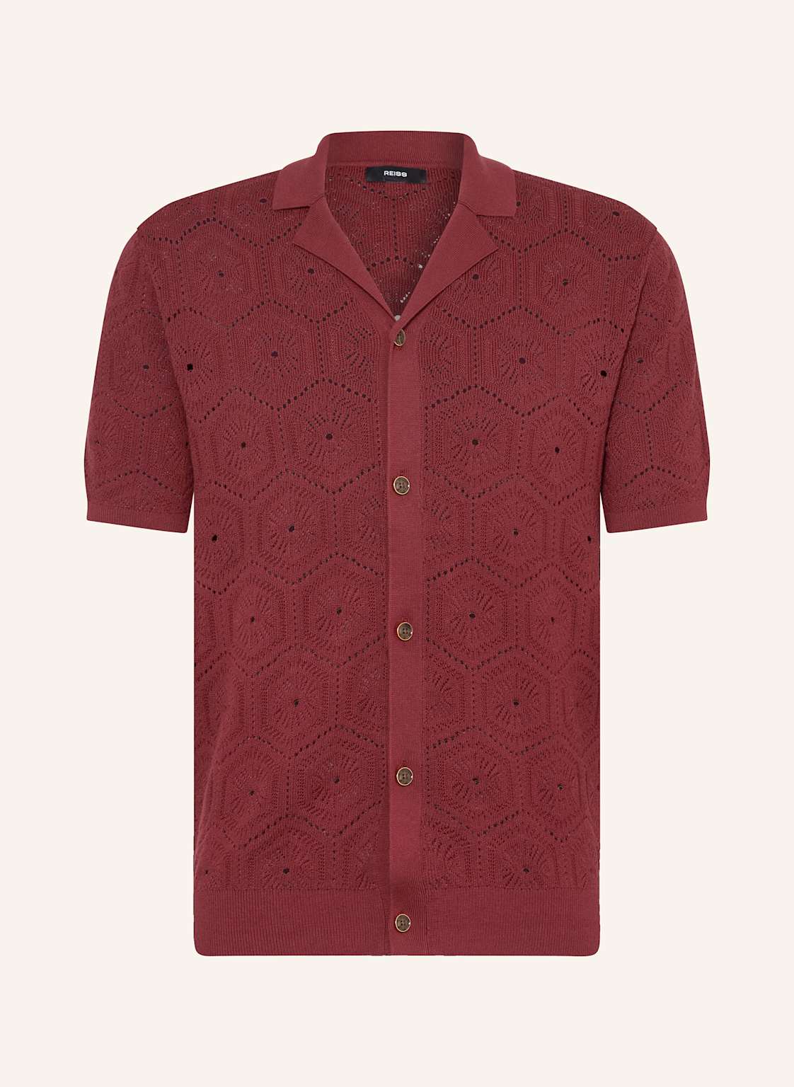 Reiss Strickhemd Royce Regular Fit rot Reiss Strickhemd Royce Regular Fit rot von REISS