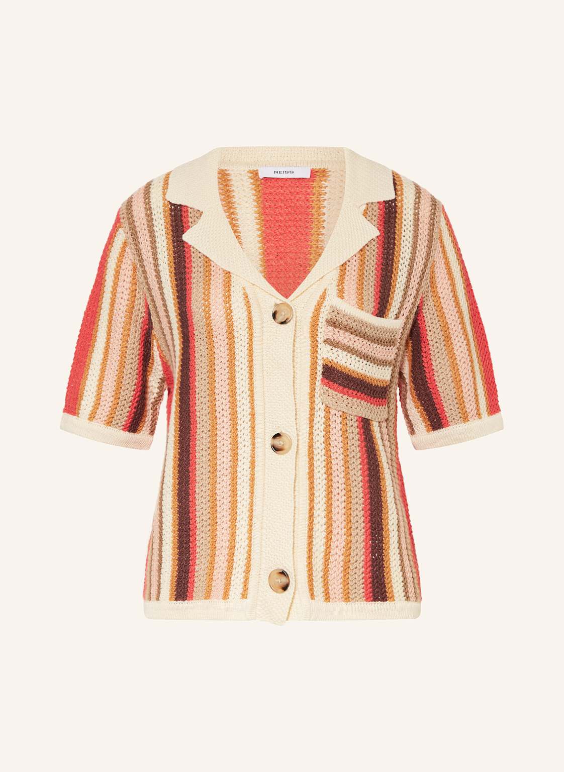 Reiss Strickjacke Candy Aus Leinen rot Reiss Strickjacke Candy Aus Leinen rot von REISS