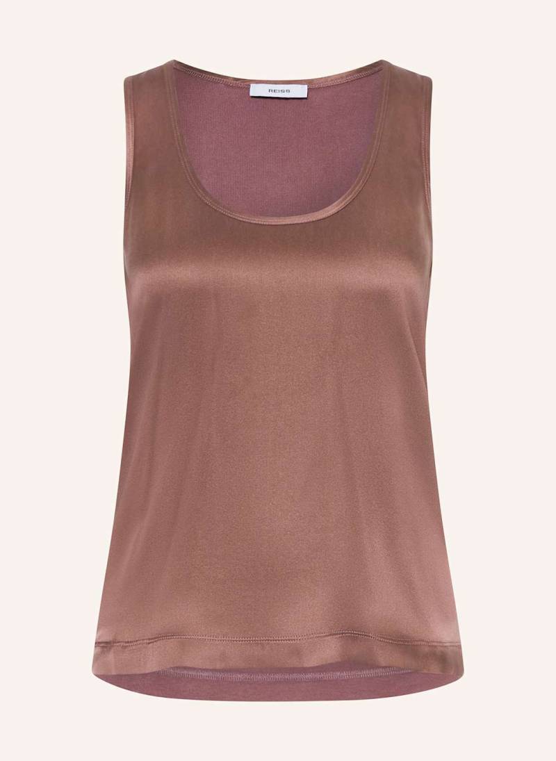 Reiss Top Ruby Im Materialmix braun von REISS