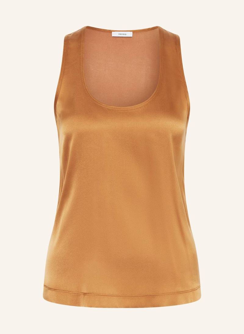 Reiss Top Ruby Im Materialmix braun von REISS