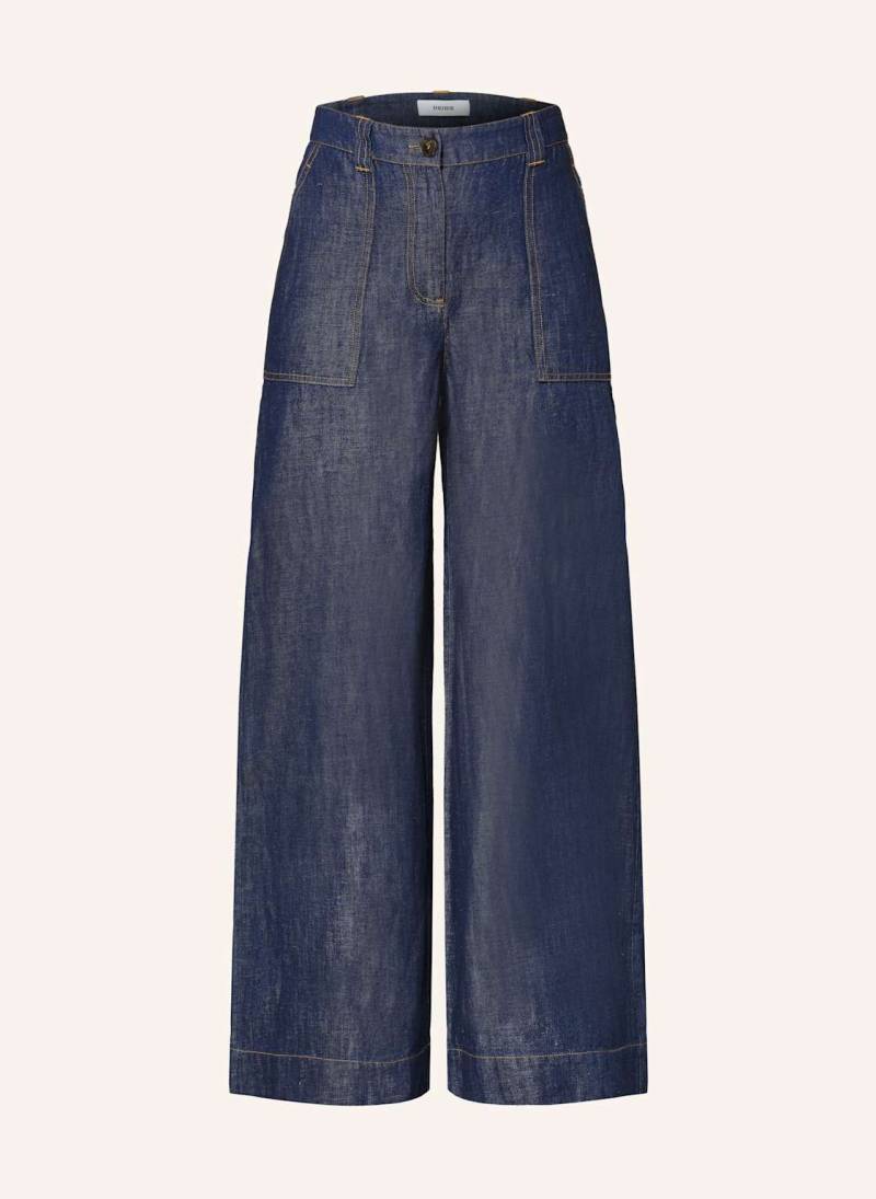 Reiss Wide Leg Jeans Ashby Mit Leinen blau von REISS