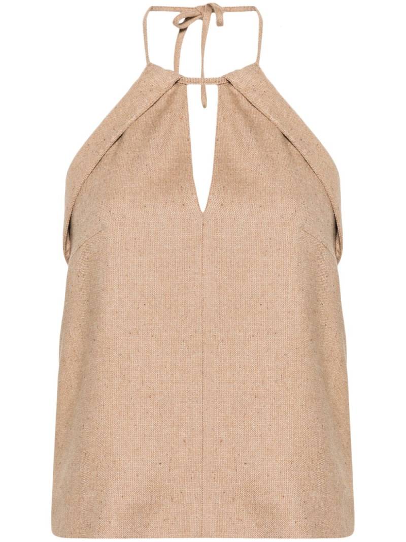 REMAIN V-neck halterneck top - Neutrals von REMAIN