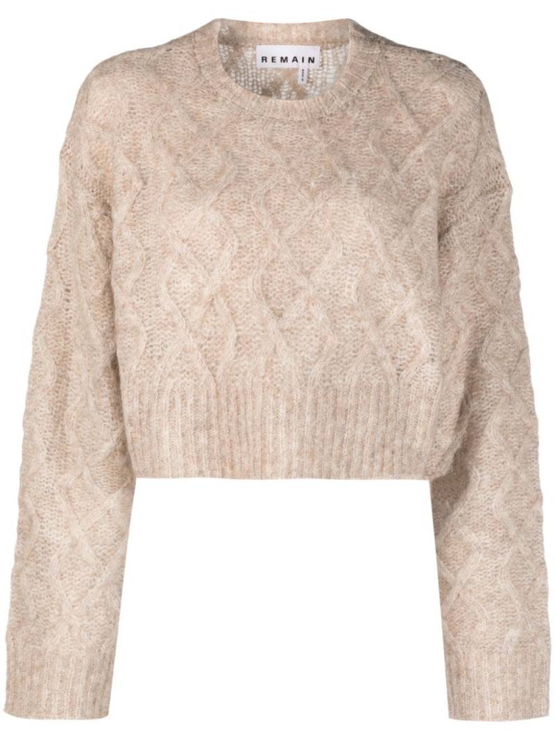 REMAIN cable-knit cropped wool blend jumper - Neutrals von REMAIN