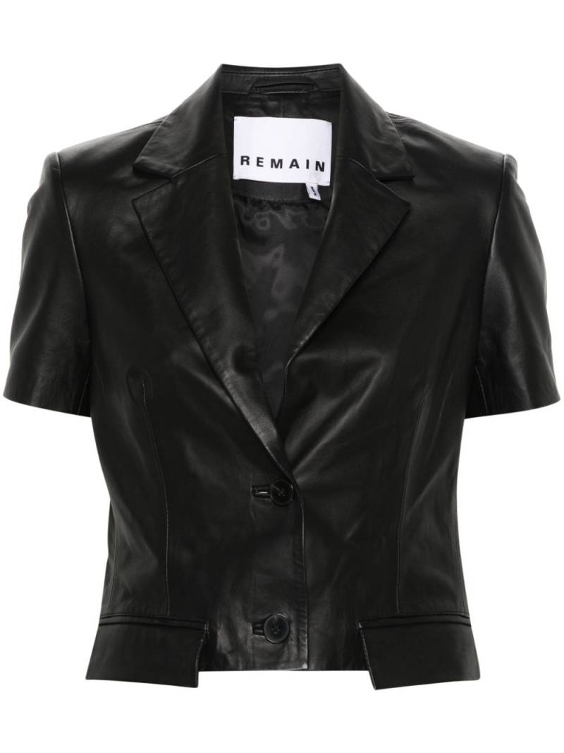 REMAIN cropped leather jacket - Black von REMAIN
