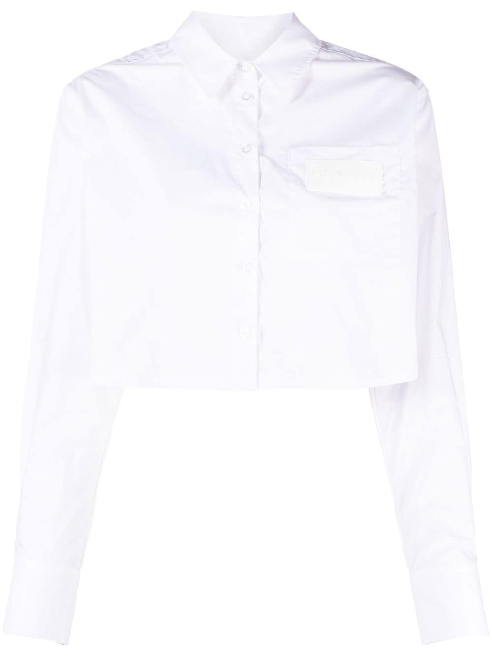 REMAIN cropped organic cotton shirt - White von REMAIN