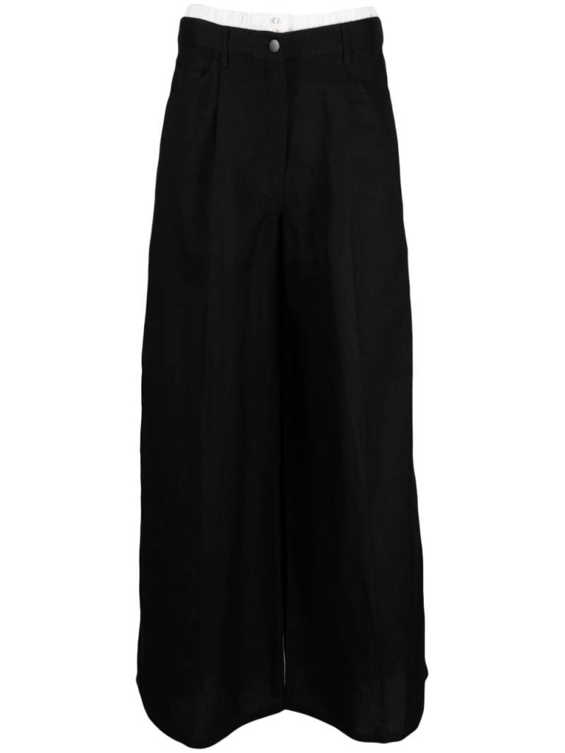 REMAIN double-waist wide-leg trousers - Black von REMAIN