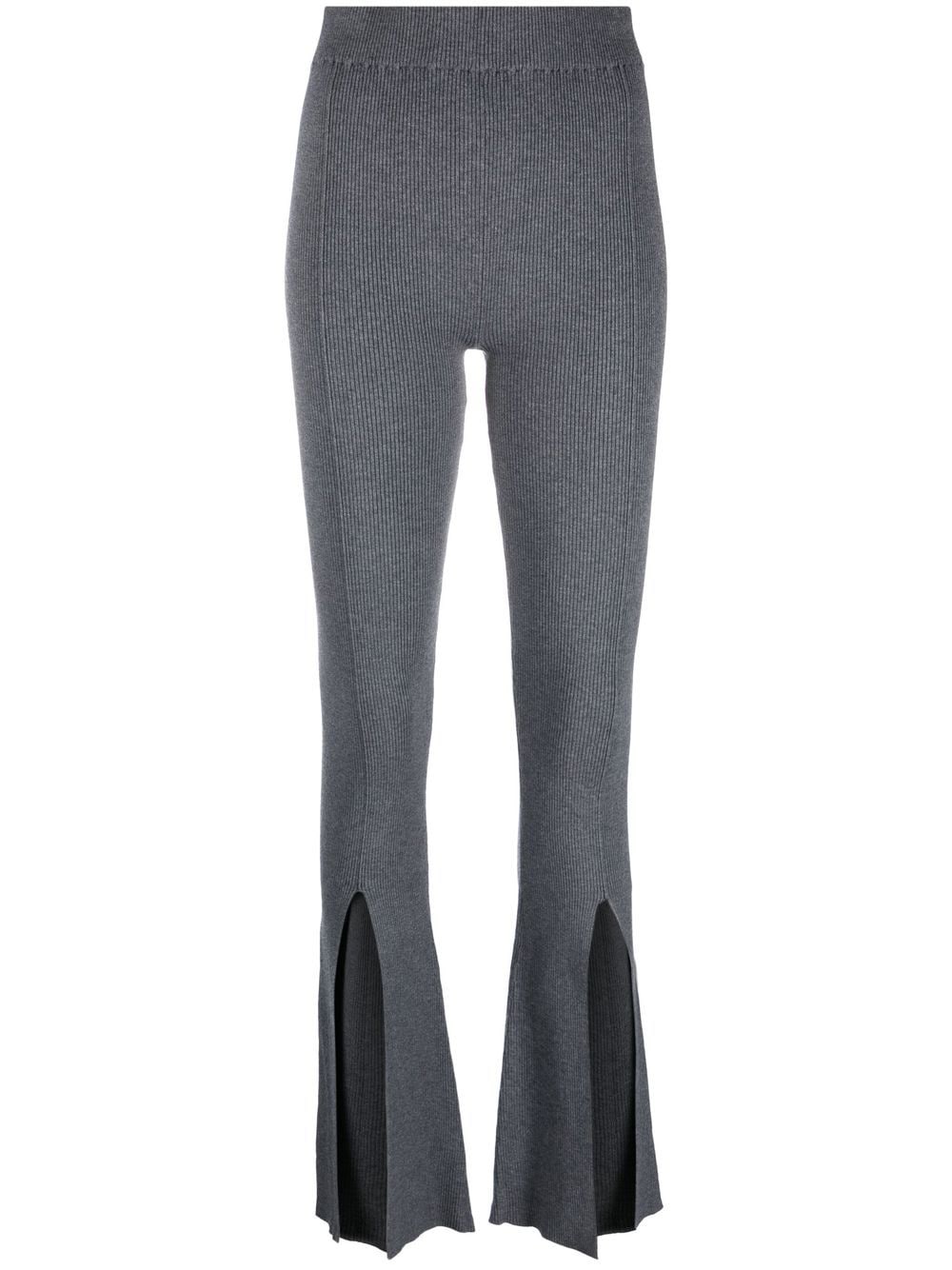 REMAIN front-slit rib knit trousers - Grey von REMAIN