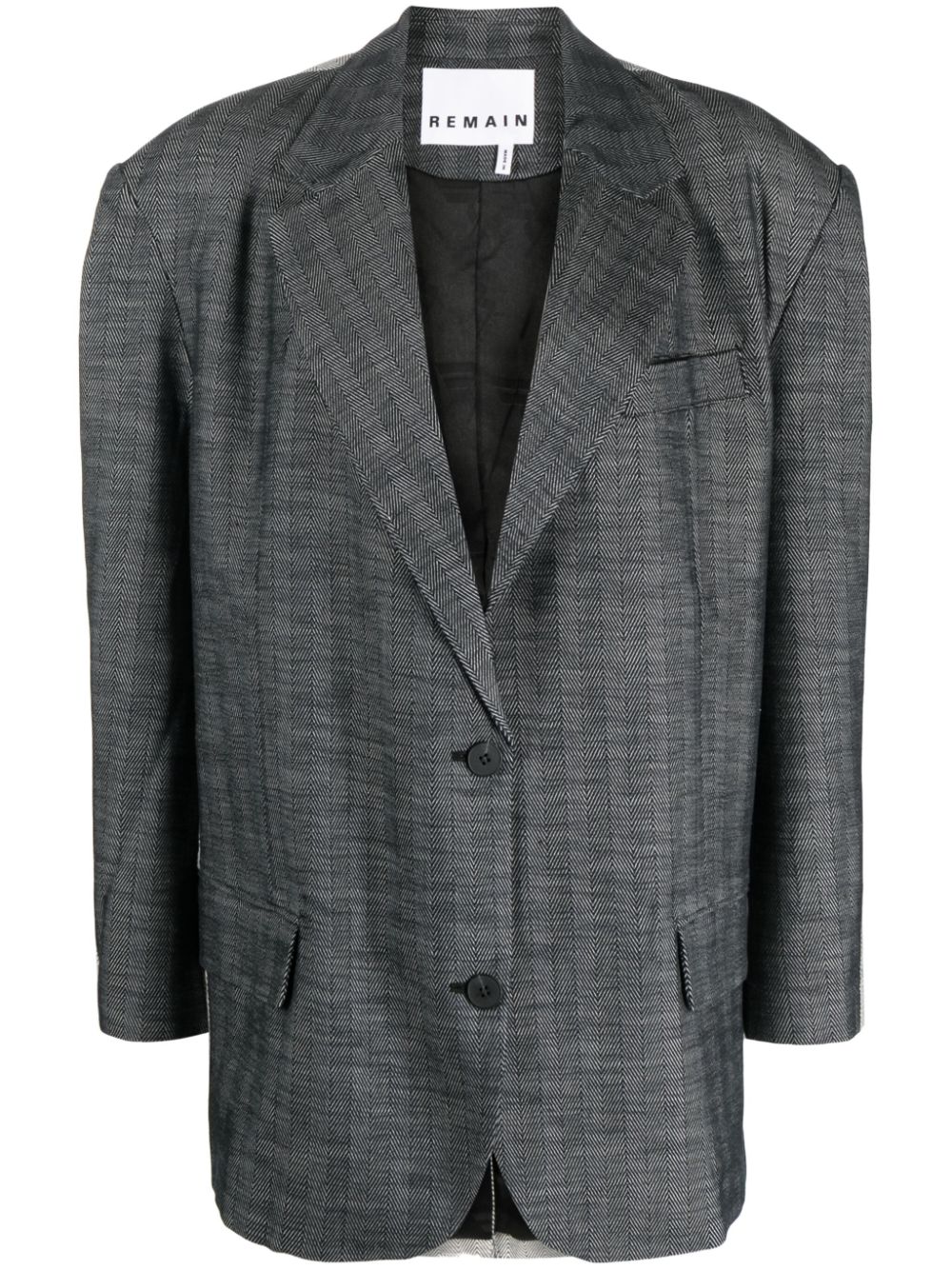 REMAIN herringbone two-tone blazer - Grey von REMAIN