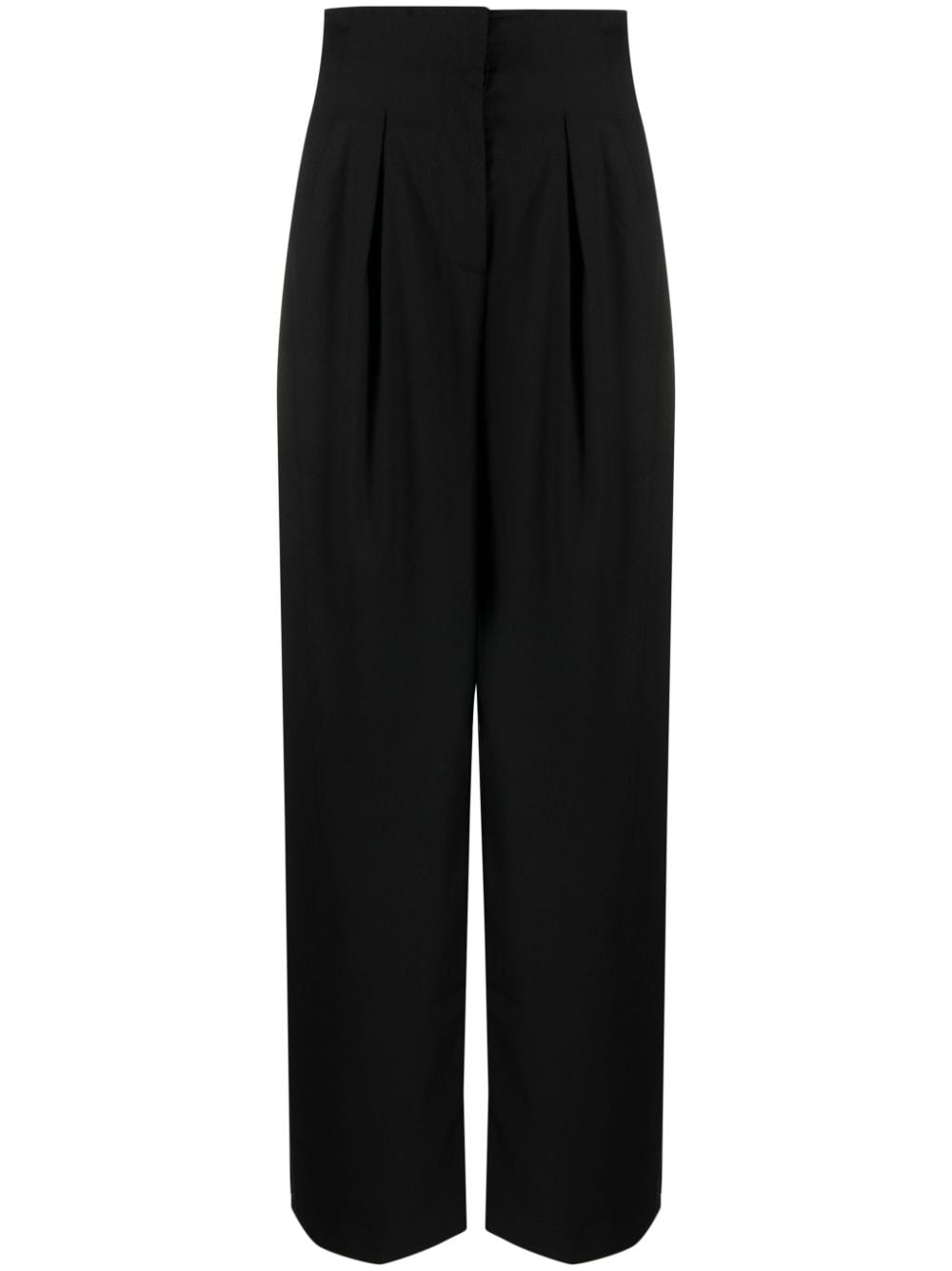 REMAIN high-waisted pleated wide-leg trousers - Black von REMAIN
