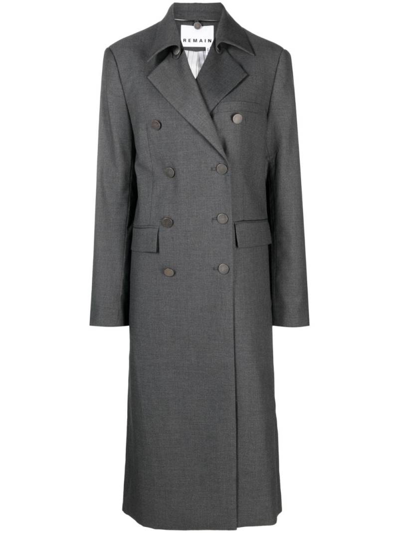 REMAIN notched-lapel double-breasted coat - Grey von REMAIN