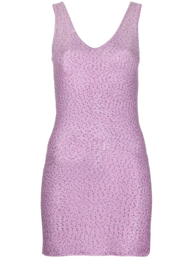 REMAIN sequin knit mini dress - Purple von REMAIN