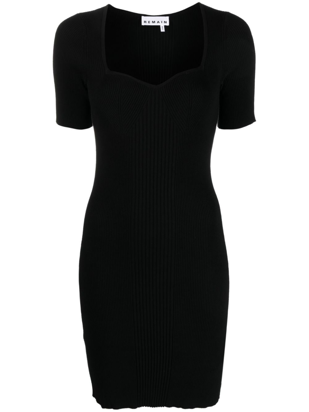 REMAIN short-sleeve ribbed dress - Black von REMAIN