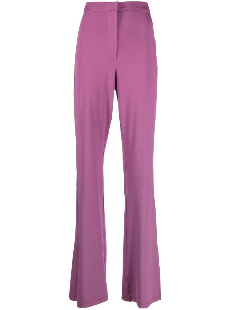 REMAIN split-cuff high-waisted flared trousers - Purple von REMAIN