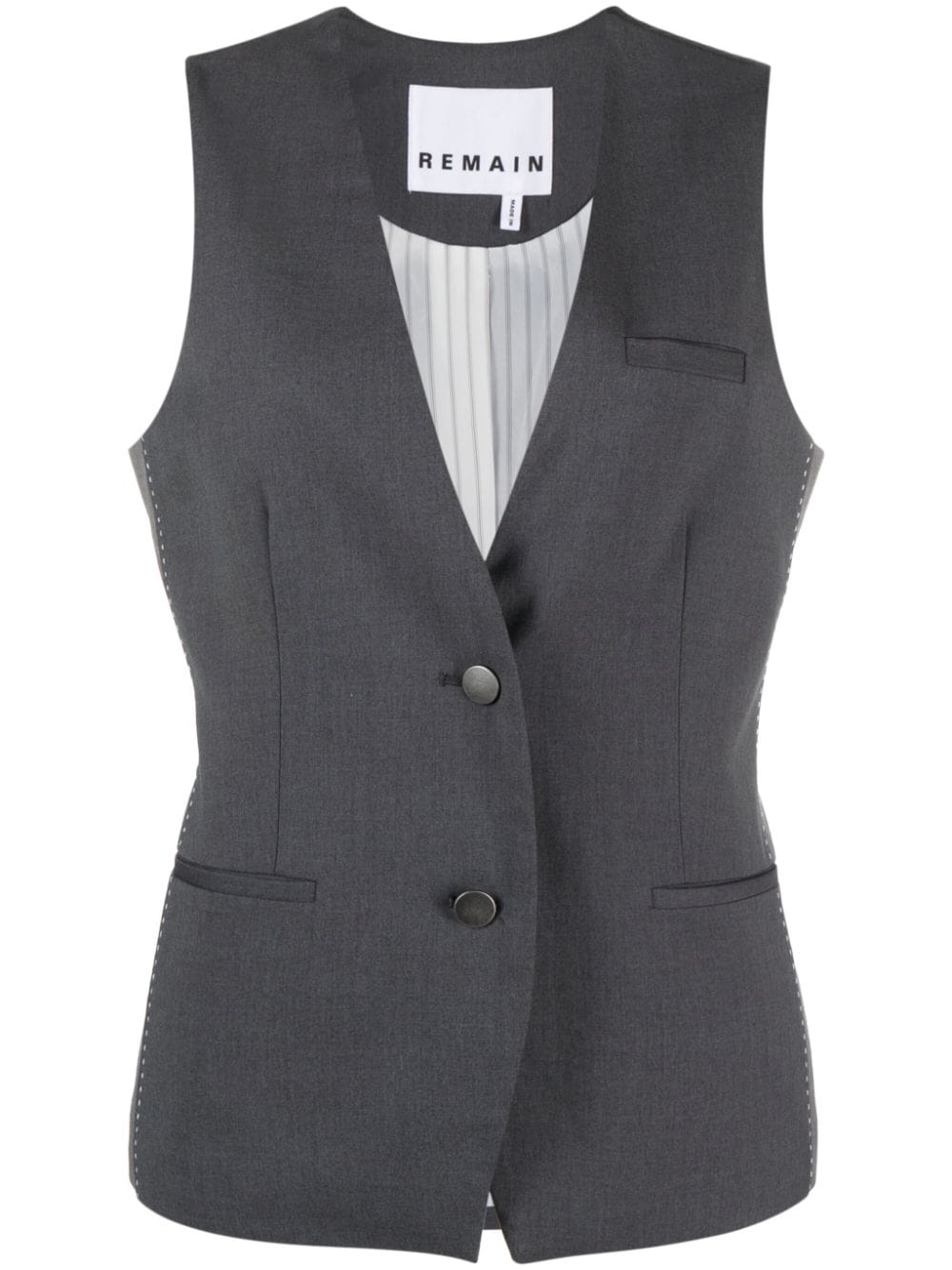 REMAIN tailored two-tone waistcoat - Grey von REMAIN