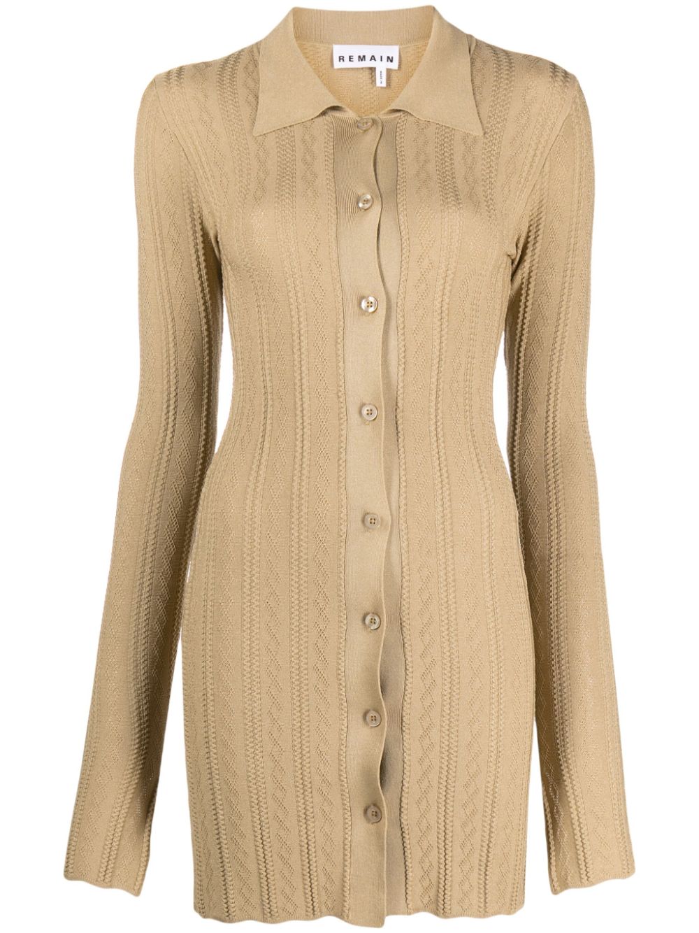 REMAIN textured knitted cardi-coat - Neutrals von REMAIN